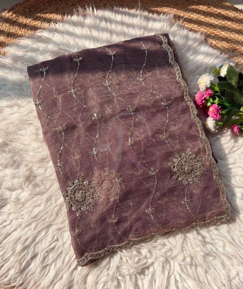 JK 471 Chiffon With Beautiful Bangali Work Saree